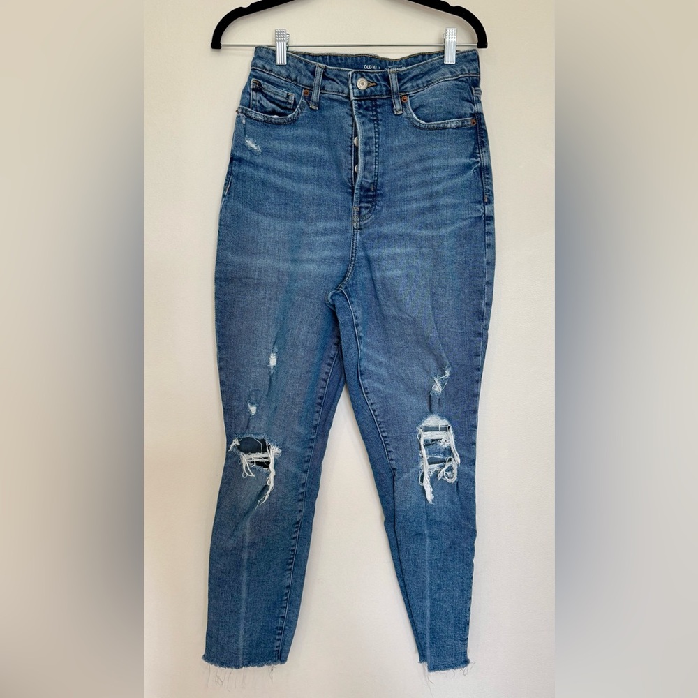Old Navy Women's Distressed Skinny Jeans - Blue